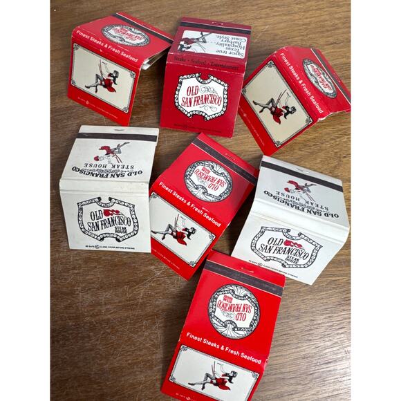 Old San Francisco Steak House Texas Restaurant Matchbook Lot Unstruck 1980s TX - Picture 2 of 10